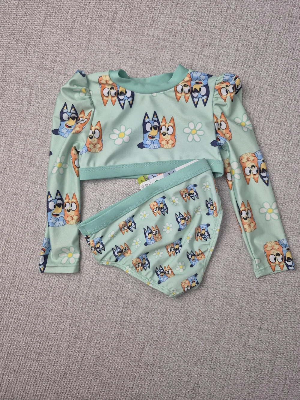 NWT Bluey 2-Piece Rashguard Swimsuit Mint Green 18M